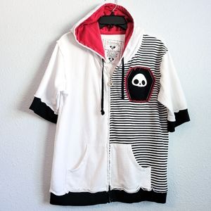 Skelanimals Short Sleeve Diego Bat Hoodie Red, White, and Black XL